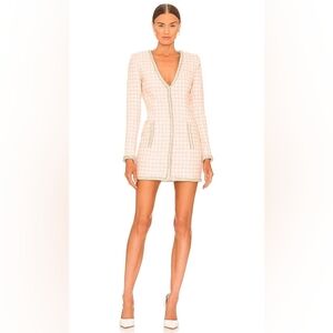 Assignment Revolve Bridgette Pink Tweed Preppy Mini Dress Size Large